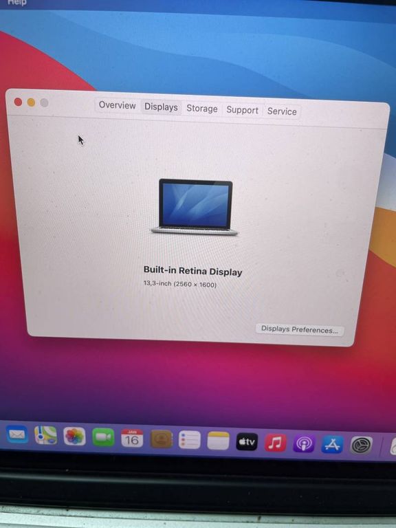 Apple Macbook Pro a1502/ core i5 2,7ghz/ ram8gb/ ssd256gb/ retina/ intel iris 6100