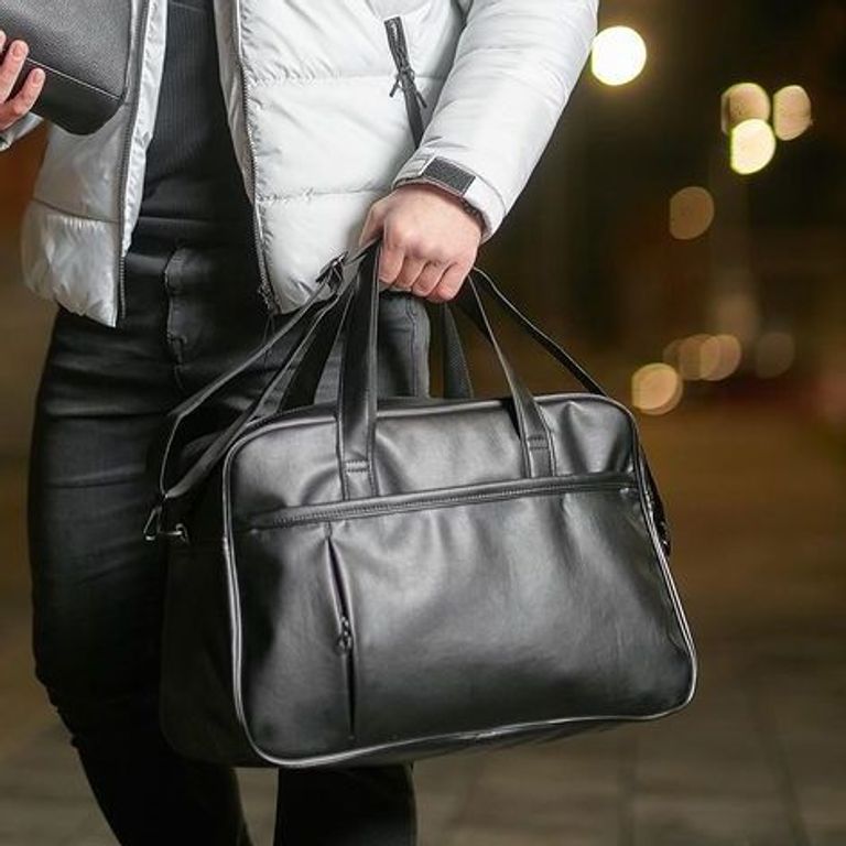 Сумка чоловіча - жіноча / сумка для фітнесу / Дорожня сумка. Модель №1658. Колір чорний
