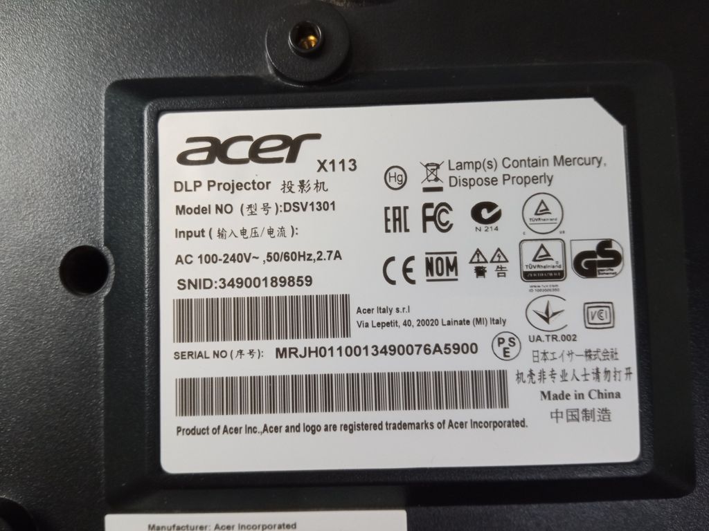 Acer x1130dlp