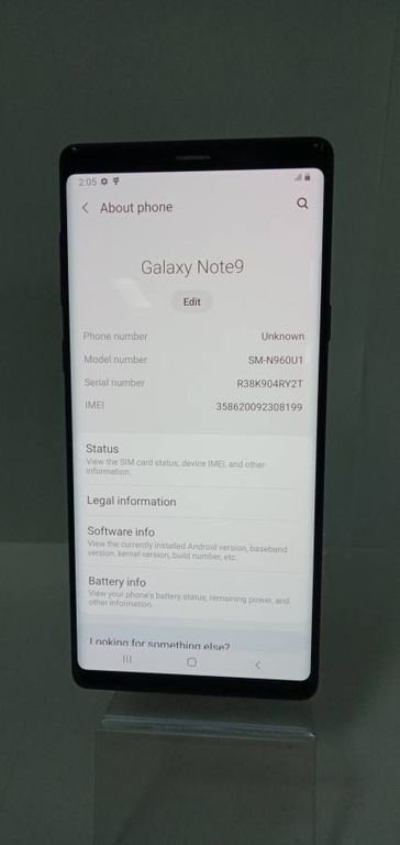 Samsung n960u1 galaxy note 9 128gb