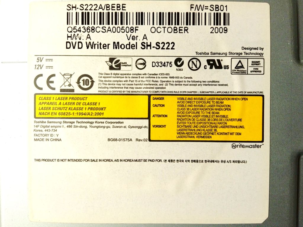 CD Drive, дисковод для ПК Samsung SH-S222