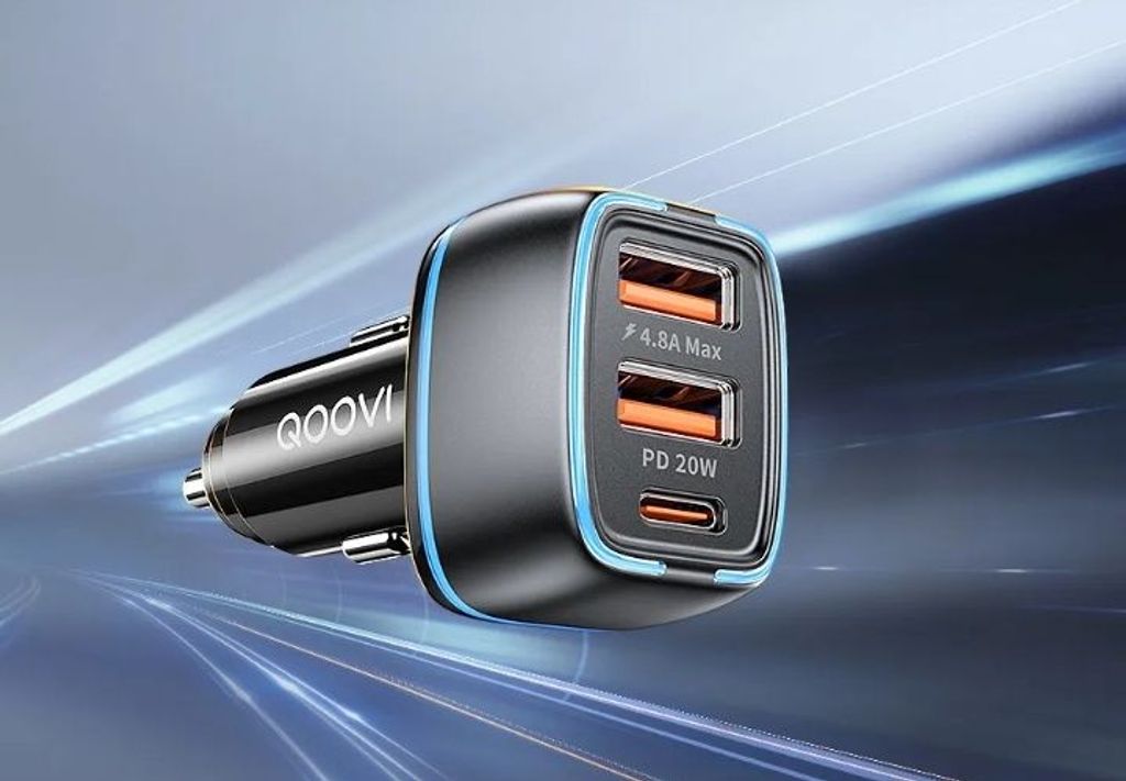 Автомобільний зарядний пристрій QOOVI 44вт USB, Type C