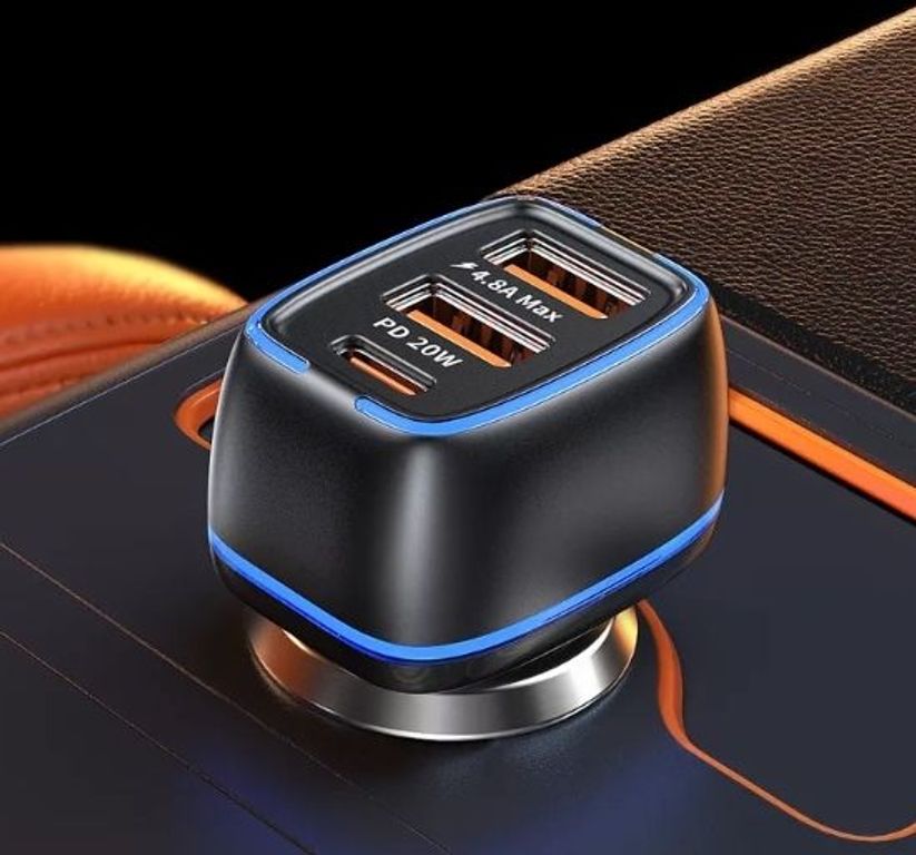 Автомобільний зарядний пристрій QOOVI 44вт USB, Type C