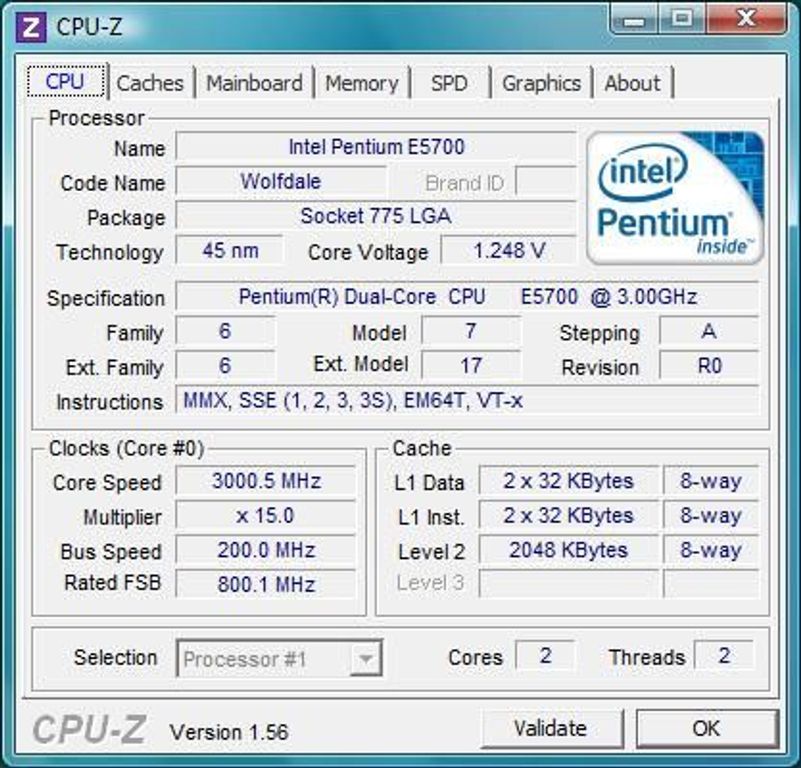 Intel Pentium E5700 3.0GHz 800Mhz + термопаста
