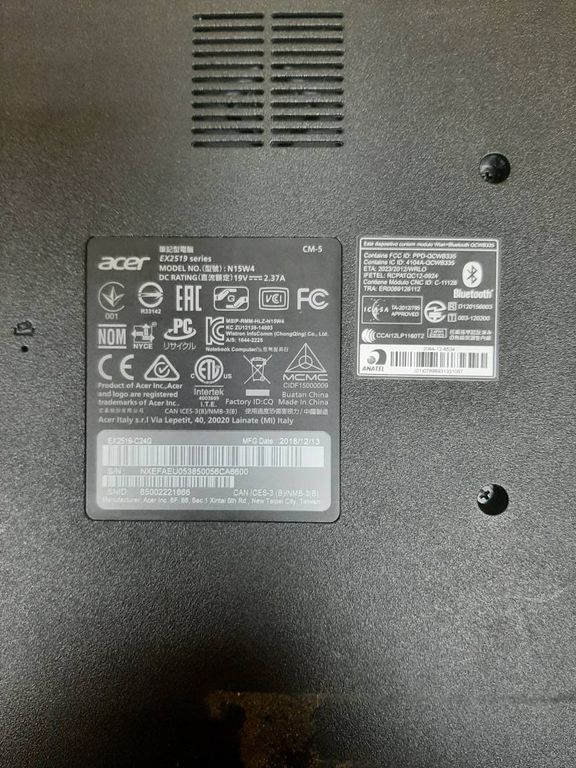 Acer celeron n3060 1,6ghz/ ram4gb/ hdd500gb/ dvdrw