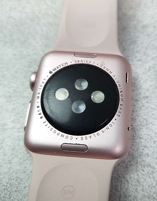 Apple Watch Series 1 38mm Space Gray Aluminum Case with Black Sport Band...