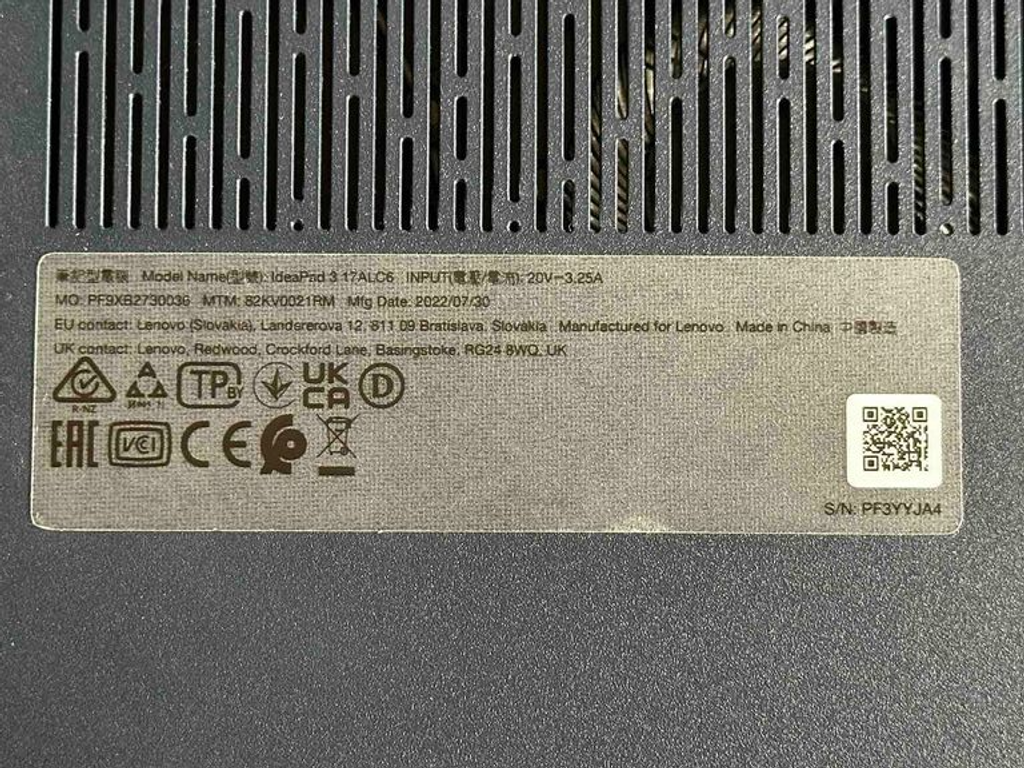 Lenovo IdeaPad 3 17ALC6 Arctic Gray (82KV000PGE)